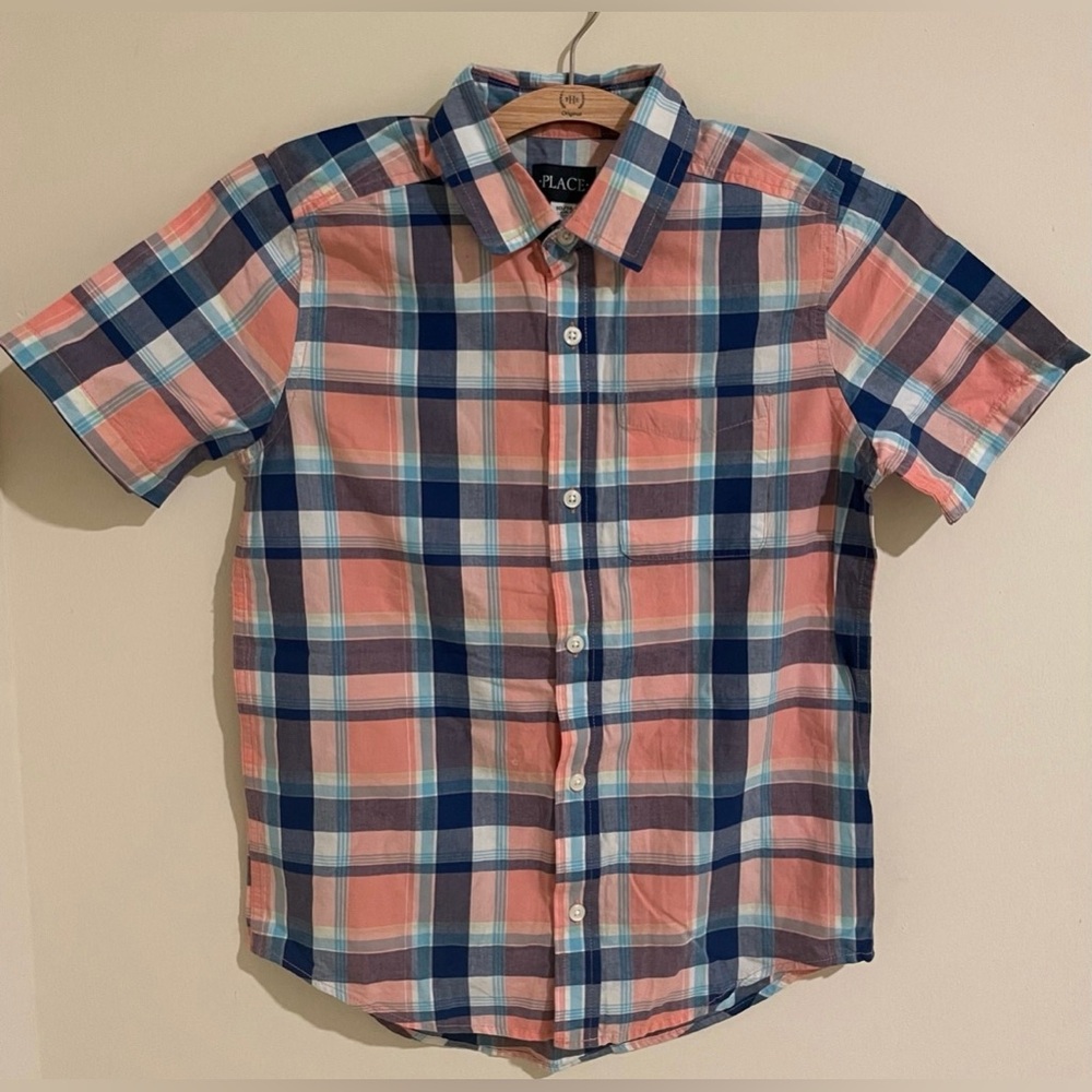 The Children’s Place Plaid Short Sleeve Shirt 10/12
